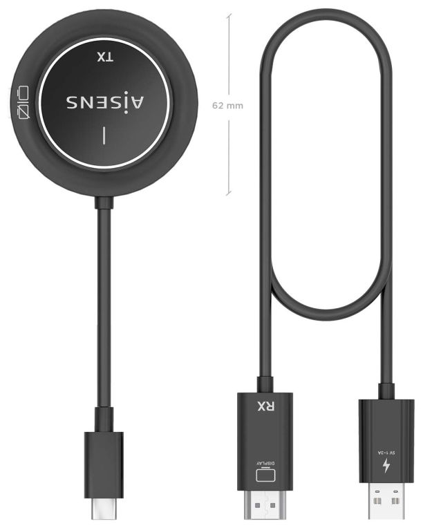 CARGADOR USB-C A HDMI INALAMBRICO AISENS 1080P 30M NEGRO - detalle