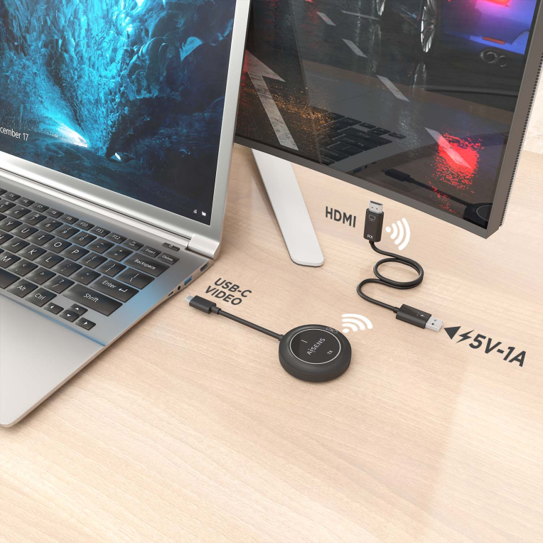 CARGADOR USB-C A HDMI INALAMBRICO AISENS 1080P 30M NEGRO - detalle