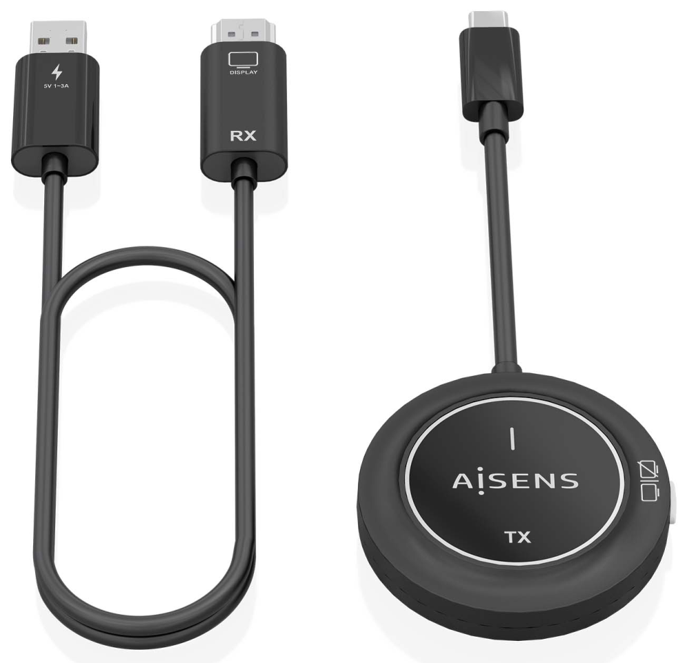 CARGADOR USB-C A HDMI INALAMBRICO AISENS 1080P 30M NEGRO - detalle