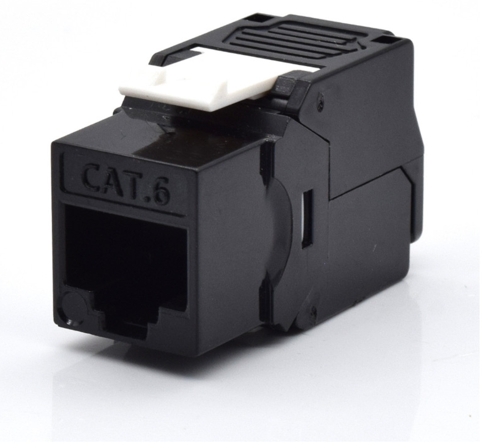 CAT 6, MÓDULO KEYSTONE, SIN BLINDAJE, TOOLFREE, COLOR NEGRO