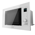 Microondas CECOTEC 01384 con grill integrado en color blanco, capacidad de 21 L y potencia de 1200 W, vista frontal.