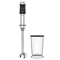 Batidora de mano CECOTEC Power TitanBlack 1500 XL, 1500 W, en color negro y plata, con vaso de 0.8 litros.
