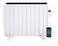 Emisor térmico CECOTEC ReadyWarm 2000, calefactor eléctrico blanco de 1500 W con control conectado y diseño compacto.