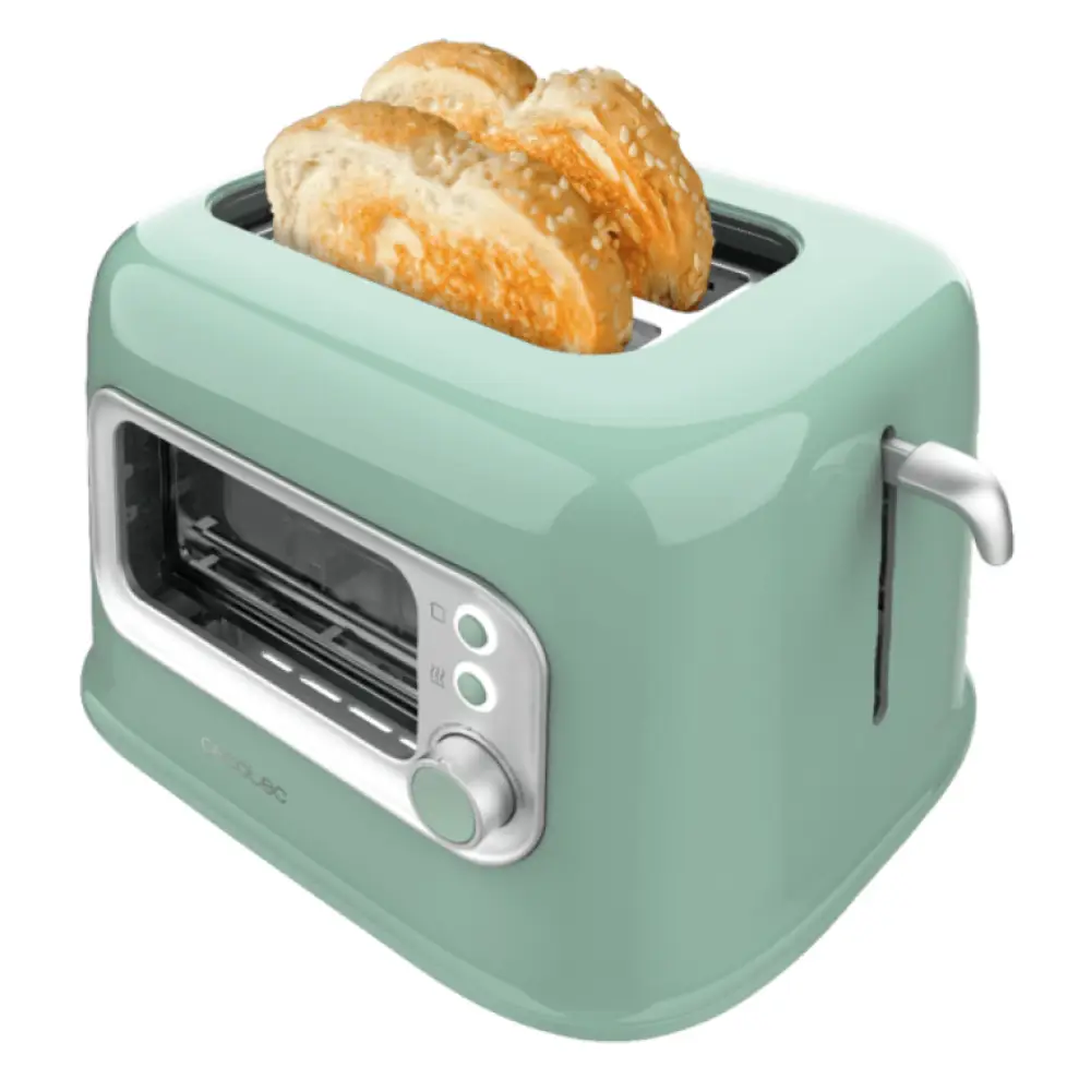 Cecotec RetroVision Green 5 2 rebanada(s) 700 W Verde claro. Acero inoxidable