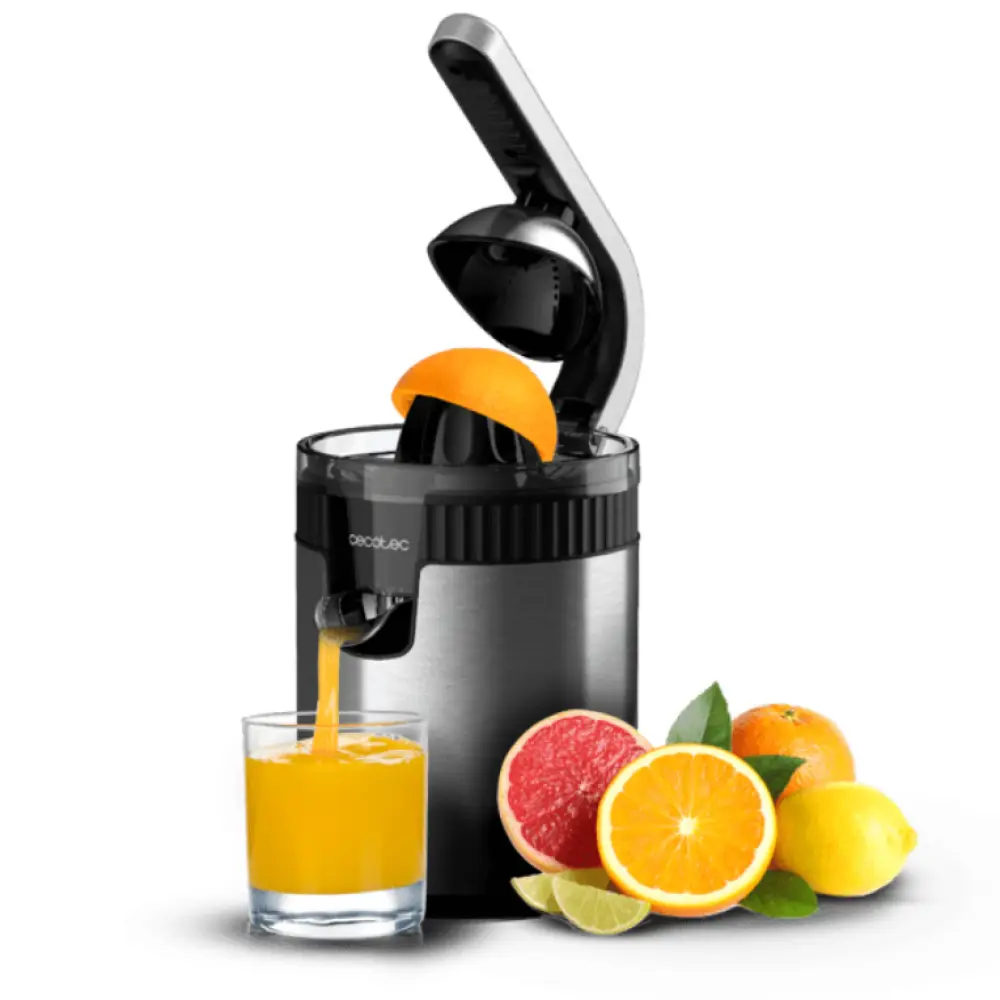 Cecotec Xqueeze RetroJuice 600 Steel Licuadora centrífuga 600 W Negro. Metálico