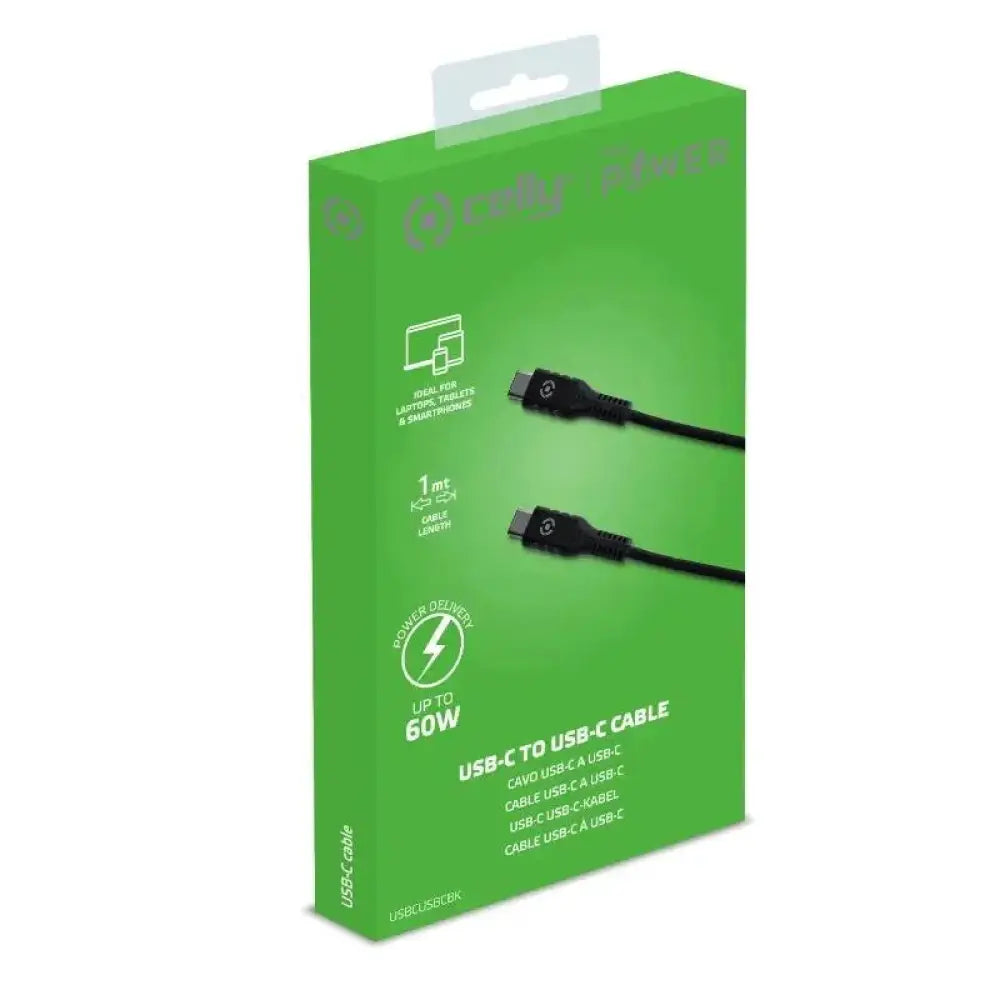 Celly Cable Usb-C - Usb-C  60W 1m Negro - detalle