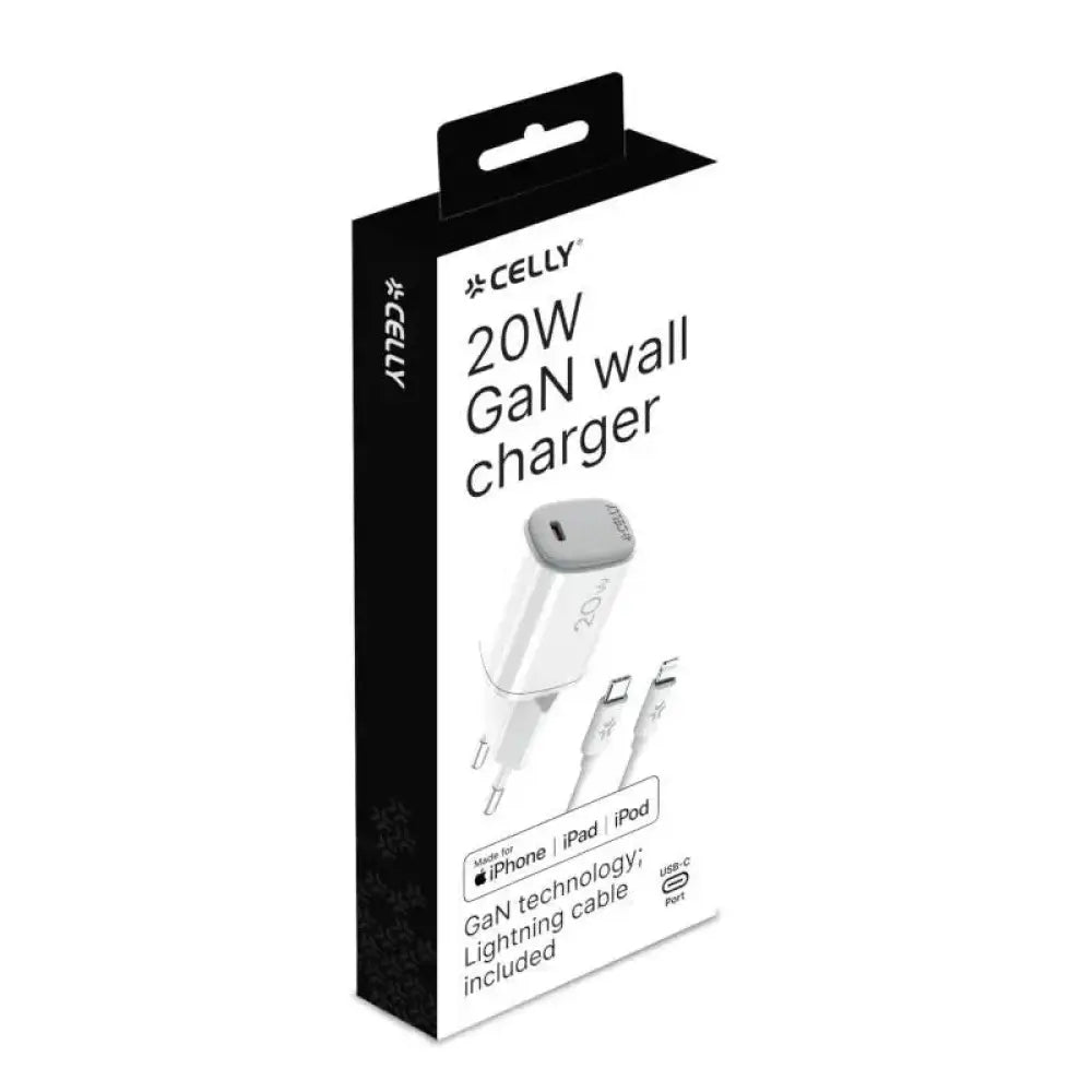 Celly Cargador Gan  1C 20w+ C A Light + Cable - detalle