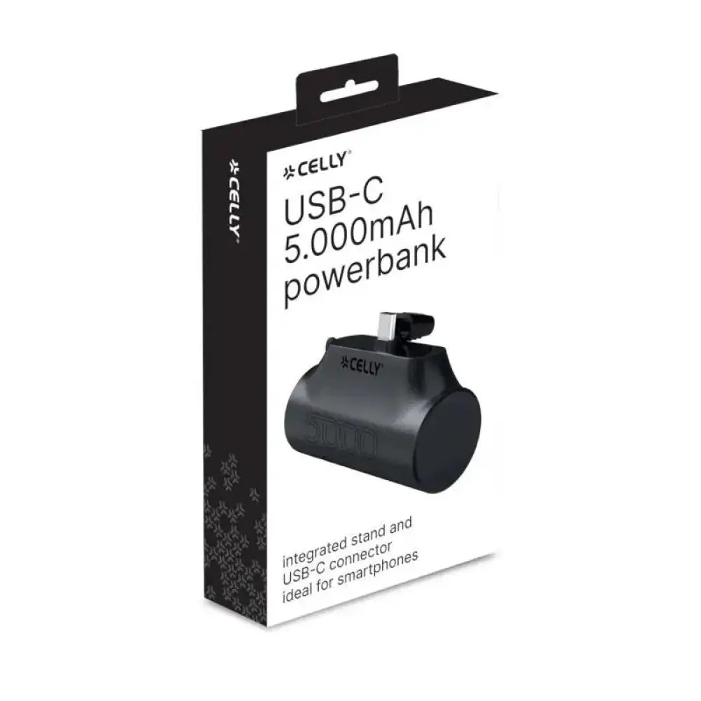 Celly Powerbank Compacta Usb-C 5000 mAh Negra - detalle