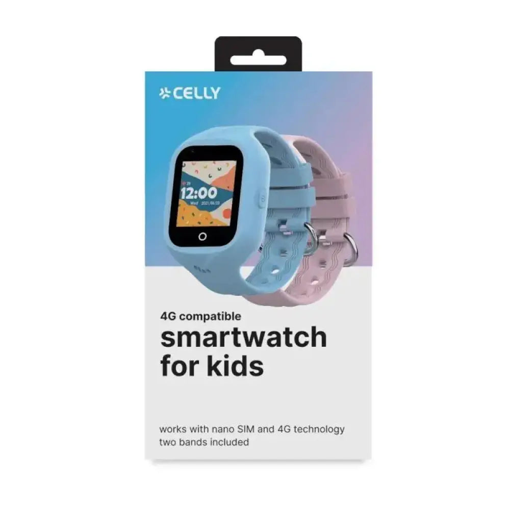 Celly Smartwatch Kids 4G 2 Correas Azul y Rosa - detalle