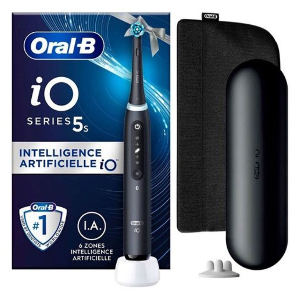 CEPILLO DENTAL BRAUN ORAL-B IO 5 ESTUCHE VIAJE 3 CABEZALES NEGRO