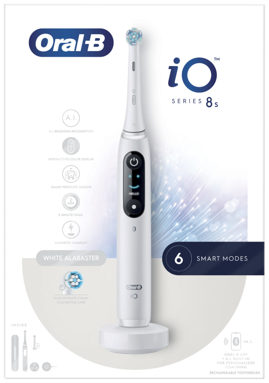 CEPILLO DENTAL BRAUN ORAL-B IO 8S CON BLUTOOTH BLANCO - detalle