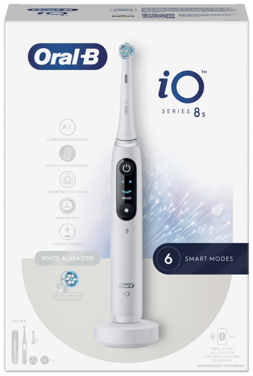 CEPILLO DENTAL BRAUN ORAL-B IO 8S CON BLUTOOTH BLANCO - detalle