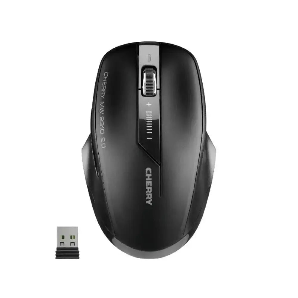 Ratón inalámbrico óptico CHERRY con resolución de 2400dpi, diseño compacto y botones laterales para mayor comodidad.