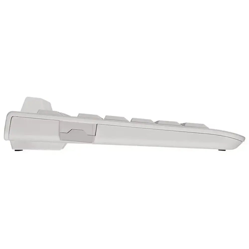 Teclado USB Cherry blanco con lector de chip DNIe integrado, diseño compacto y elegante para seguridad y facilidad de uso.
