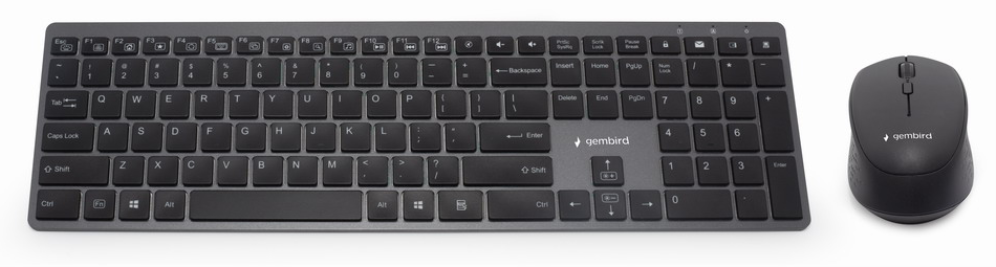 COMBO TECLADO RATON GEMBIRD BUSINESS SLIM RETROILUMINADO INALAMBRICO ES NEGRO