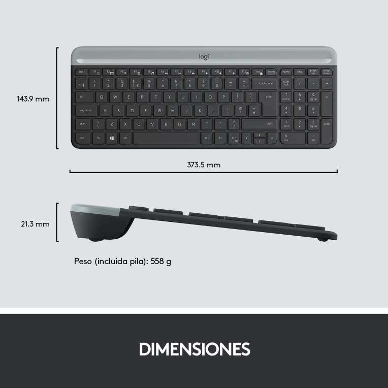 COMBO TECLADO RATON LOGITECH COMBO MK470 INALAMBRICO GRAFITO - detalle