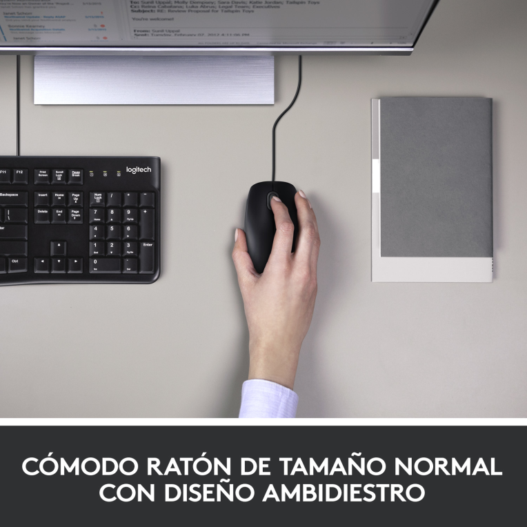 COMBO TECLADO RATON LOGITECH MK120 USB NEGRO - detalle