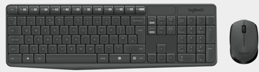 COMBO TECLADO RATON LOGITECH MK235 RF INALAMBRICO GRIS PORTUGUES