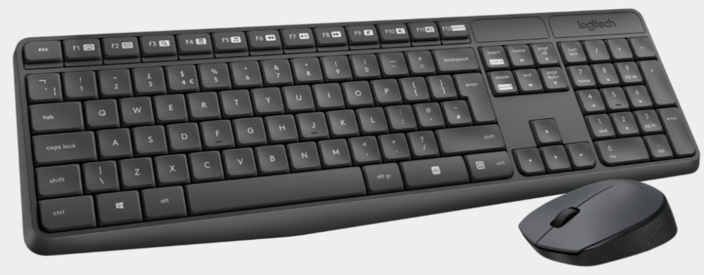 COMBO TECLADO RATON LOGITECH MK235 RF INALAMBRICO GRIS PORTUGUES - detalle