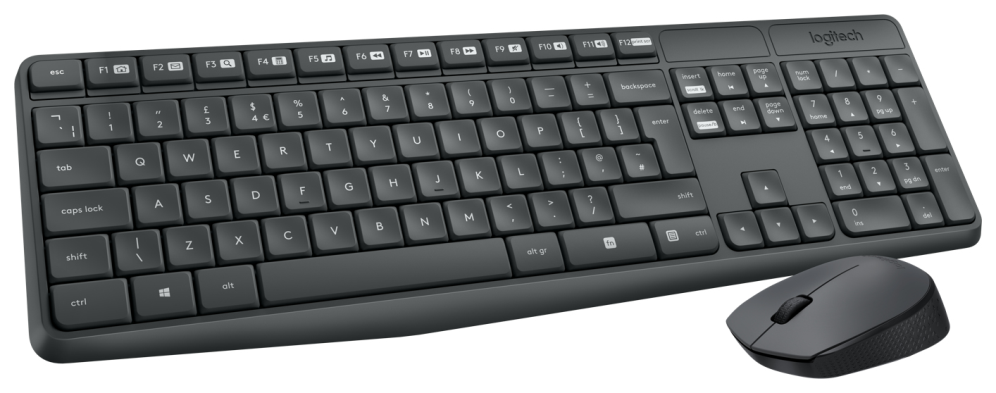 COMBO TECLADO RATON LOGITECH MK235 RF INALAMBRICO GRIS - detalle