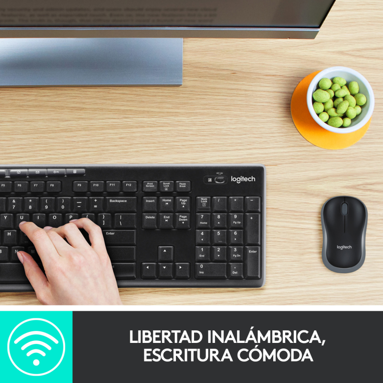 COMBO TECLADO RATON LOGITECH MK270 RF INALAMBRICO NEGRO - detalle