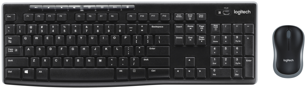COMBO TECLADO RATON LOGITECH MK270 RF INALAMBRICO NEGRO - detalle