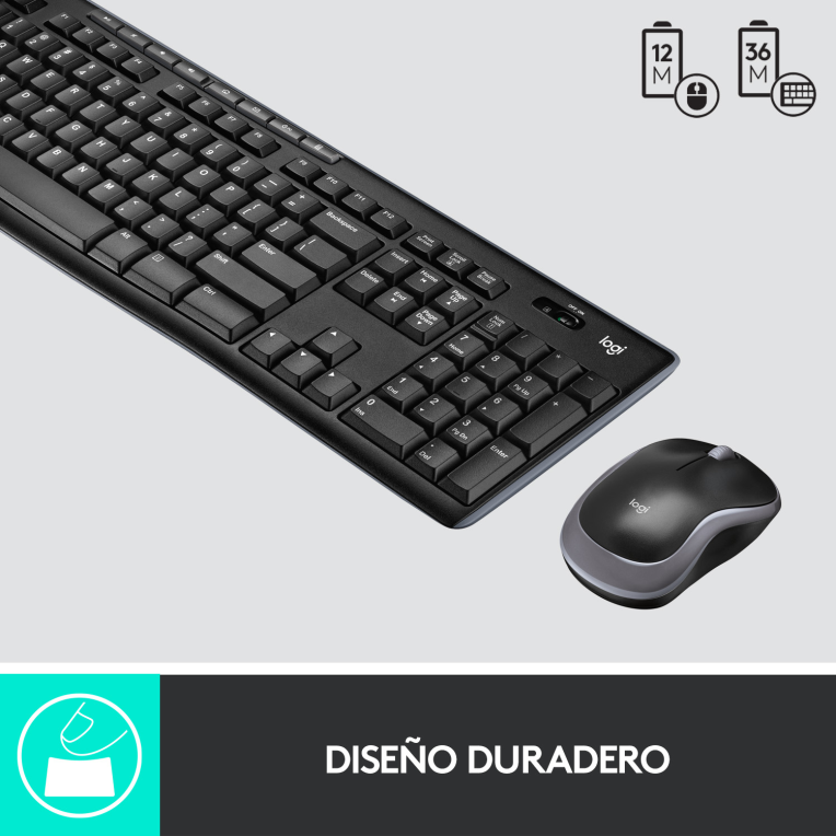 COMBO TECLADO RATON LOGITECH MK270 RF INALAMBRICO NEGRO - detalle