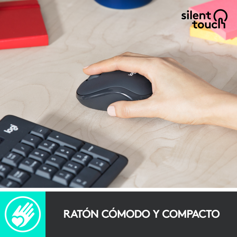 COMBO TECLADO RATON LOGITECH MK295 RF INALAMBRICO NEGRO - detalle