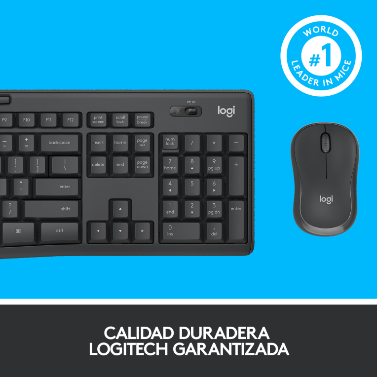 COMBO TECLADO RATON LOGITECH MK295 RF INALAMBRICO NEGRO - detalle