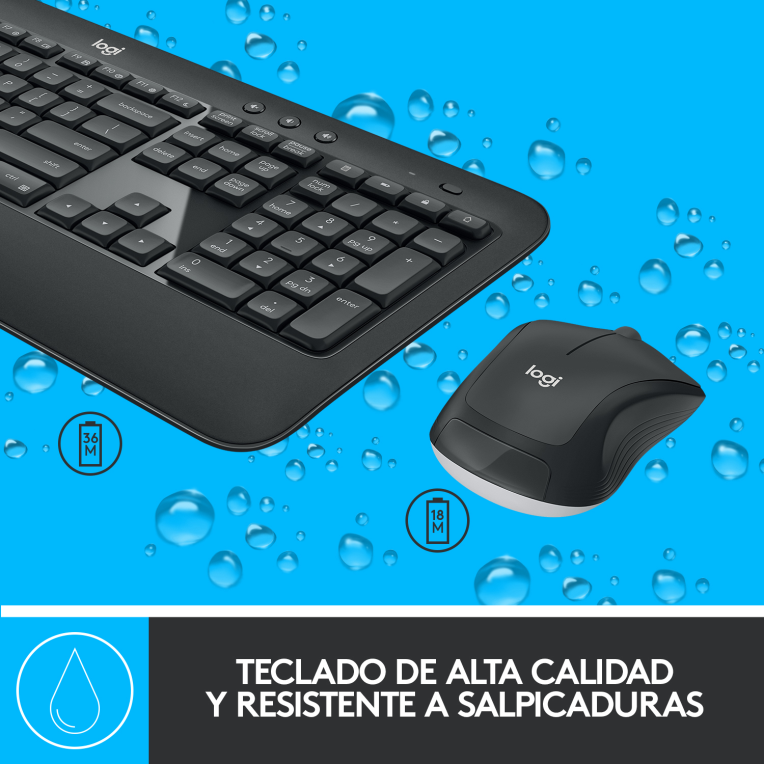 COMBO TECLADO RATON LOGITECH MK540 NEGRO INALAMBRICO PILAS - detalle
