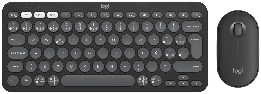 COMBO TECLADO RATON LOGITECH QWERTY INALAMBRICO GRAFITO - detalle