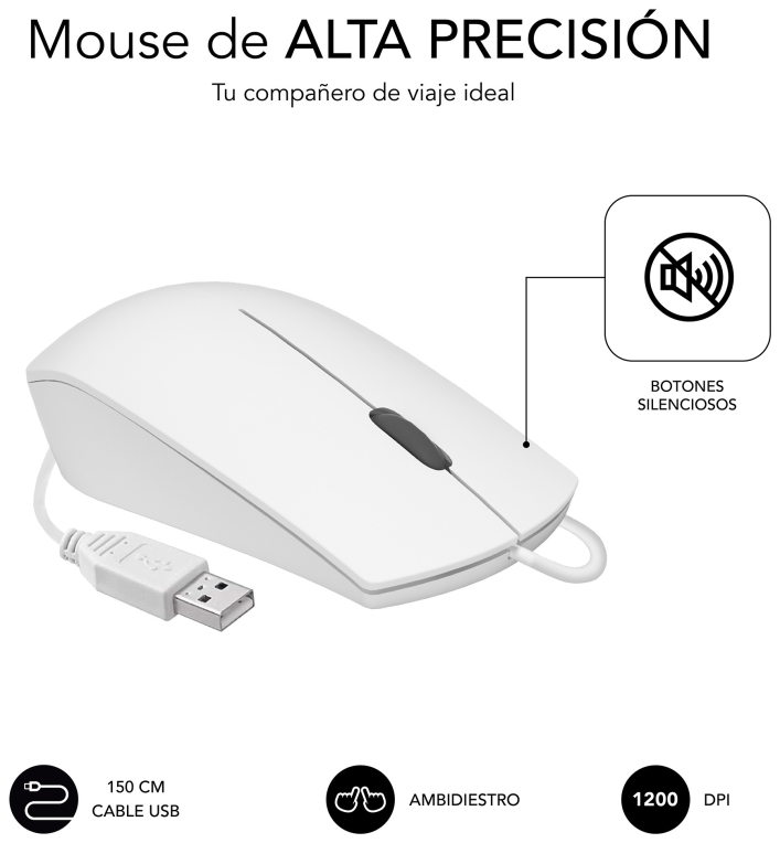 COMBO TECLADO RATON SUBBLIM BUSINESS SLIM USB BLANCO - detalle