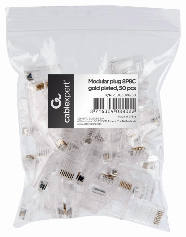 CONECTOR GEMBIRD RJ45 CAT5 BOLSA 50 UDS