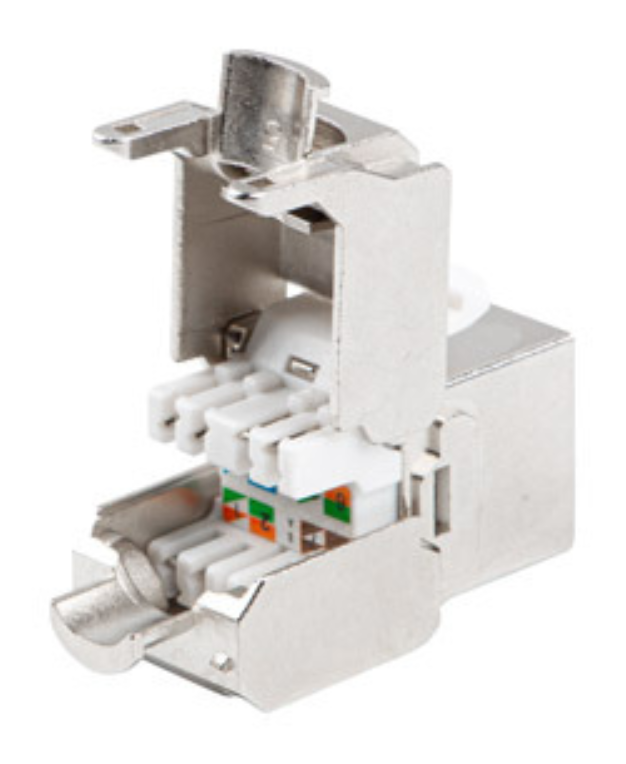 CONECTOR KEYSTONE LANBERG CAT.7 FTP RJ45 180º TOOLLESS - detalle