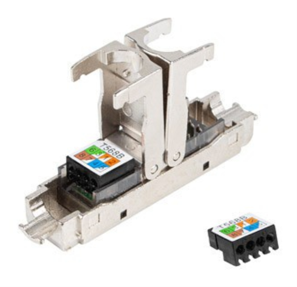 CONECTOR LANBERG ADAPTADOR 2X RJ45 CAT6 FTP PLUG 8P8C TOOL-LESS - detalle