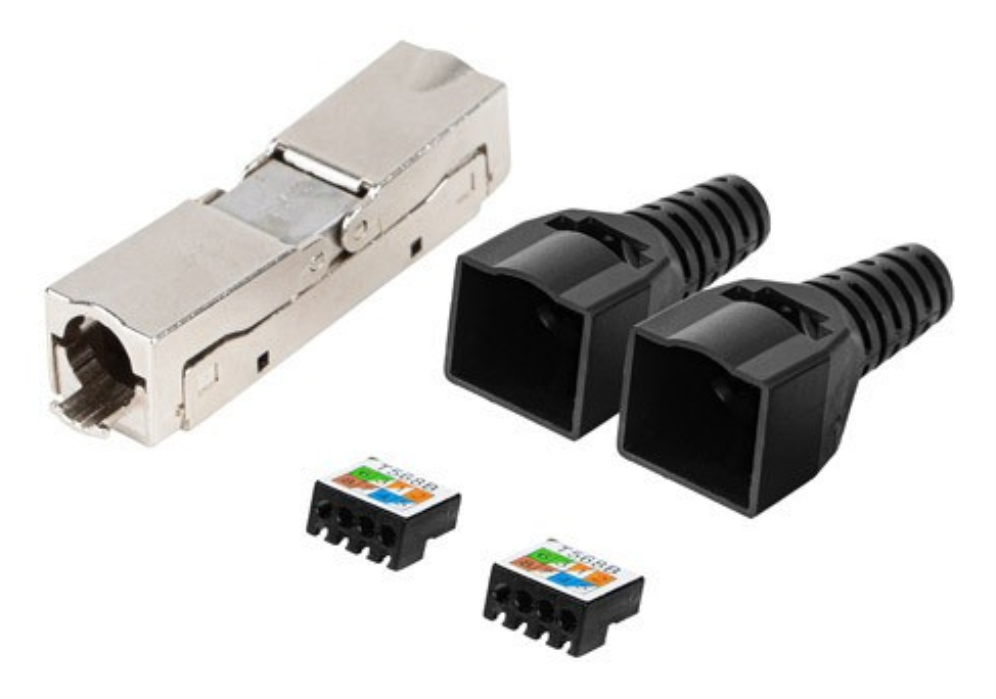 CONECTOR LANBERG ADAPTADOR 2X RJ45 CAT6 FTP PLUG 8P8C TOOL-LESS
