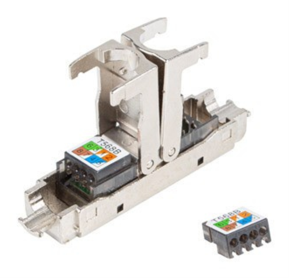CONECTOR LANBERG ADAPTADOR 2X RJ45 CAT6A FTP PLUG 8P8C TOOL-LESS - detalle