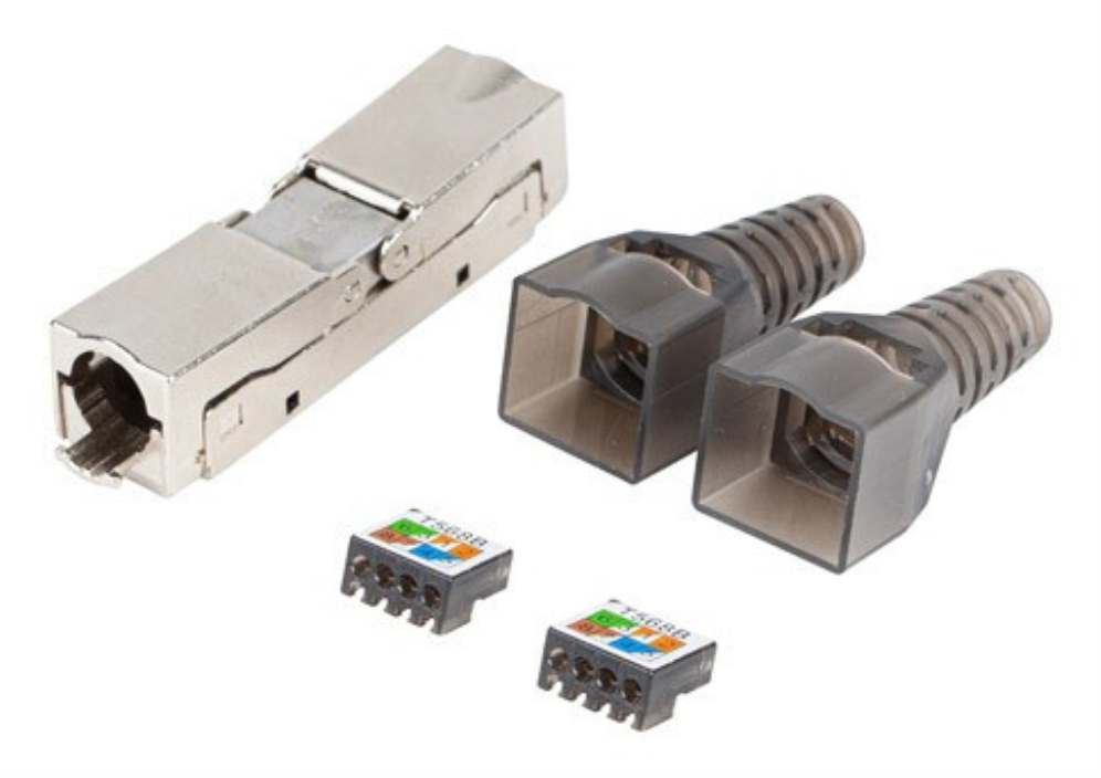 CONECTOR LANBERG ADAPTADOR 2X RJ45 CAT6A FTP PLUG 8P8C TOOL-LESS