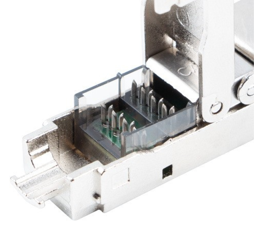CONECTOR LANBERG ADAPTADOR 2X RJ45 CAT6A FTP PLUG 8P8C TOOL-LESS - detalle