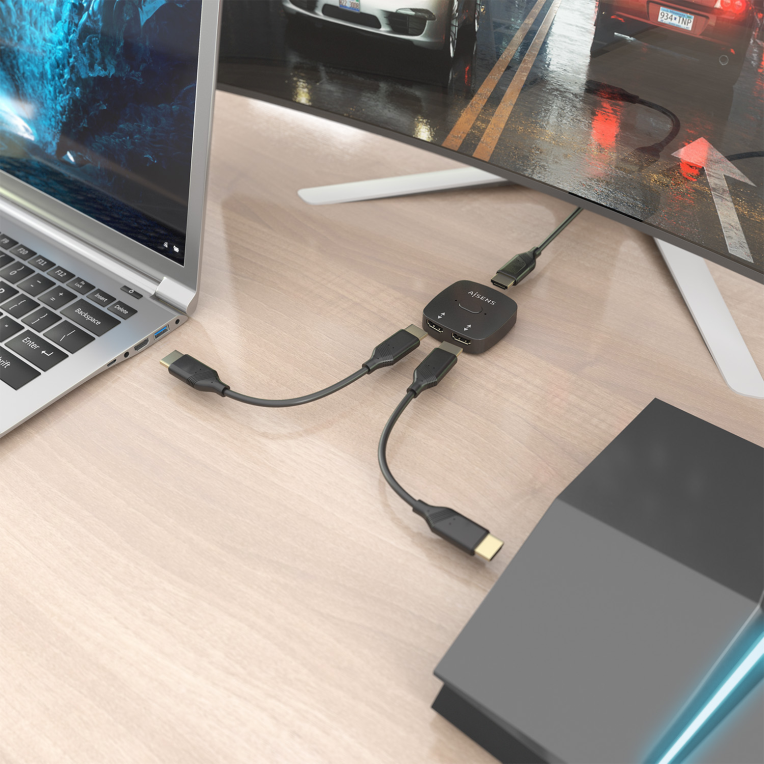 CONMUTADOR HDMI AISENS SWITCH 4K60HZ 2X1 NEGRO - detalle