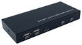 AISENS Conmutador KVM HDMI 4K@60HZ USB 1U-2PC con fuente alimentación. Negro