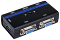 CONMUTADOR KVM AISENS VGA USB 1U-2PC+CABLE NEGRO