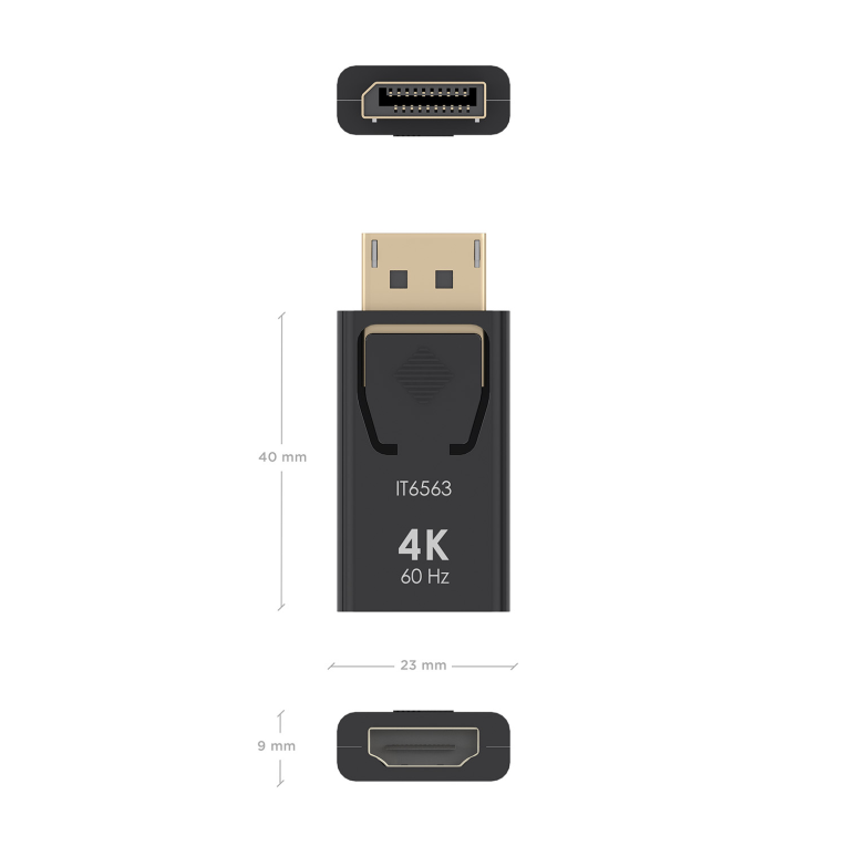 CONVERSOR AISENS DISPLAYPORT A HDMI 4K@60HZ DP/M-HDMI/H NEGRO - detalle