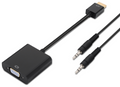 CONVERSOR AISENS HDMI A/M-SVGA/H+JACK 3.5/H NEGRO 10CM+1.0M