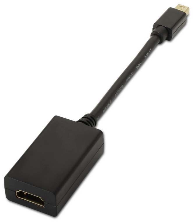 CONVERSOR AISENS MINI DISPLAYPORT A HDMI MDP/M-HDMI A/H NEGRO 15CM