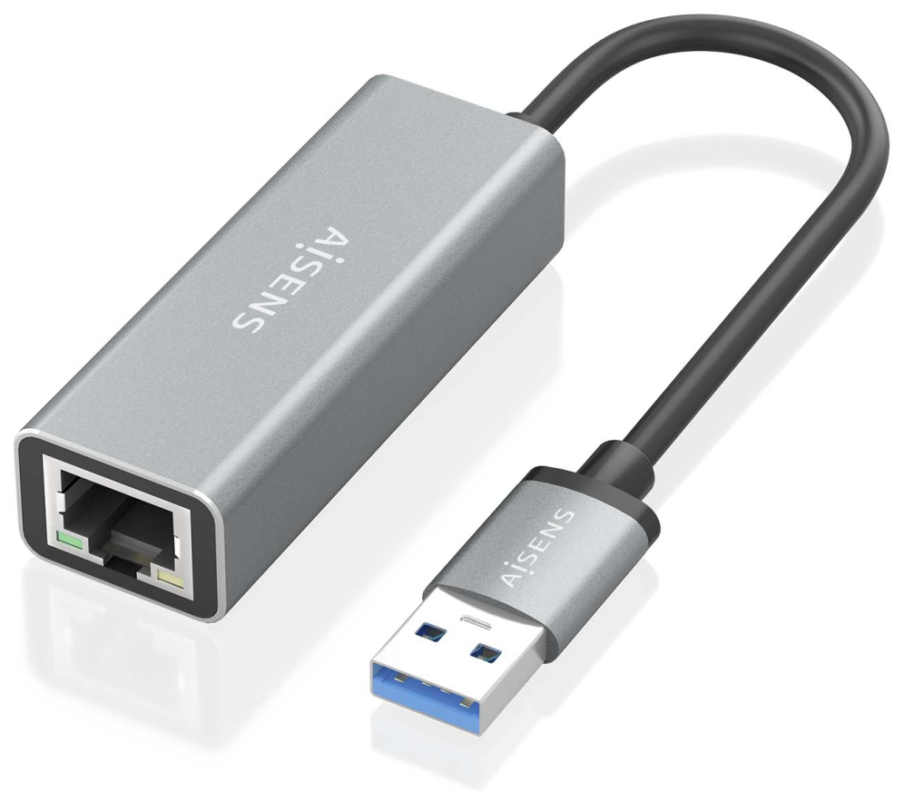 CONVERSOR AISENS USB 3.0 A ETHERNET GIGABIT 10/100/1000 GRIS 15CM - detalle