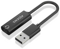 CONVERSOR AISENS USB-A A AUDIO 48KHZ USB-A/M-JACK 3.5/H NEGRO 10CM