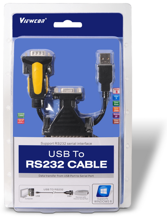 CONVERSOR AISENS USB A SERIE A/M-RS232 DB9/M DB25/M NEGRO 1.8M - detalle