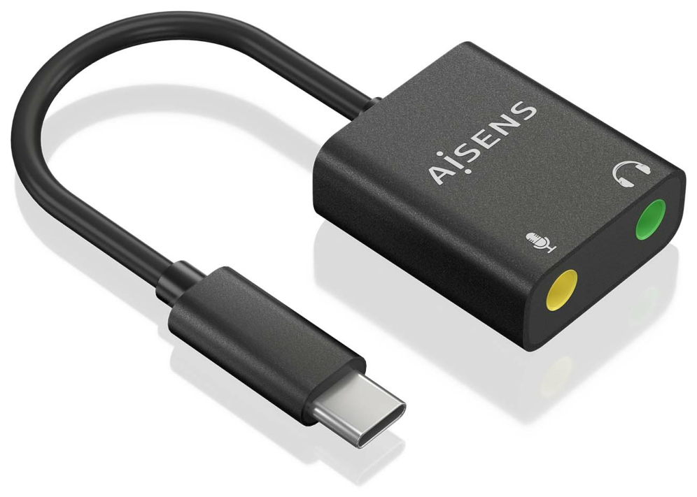 CONVERSOR AISENS USB-C A AUDIO 48KHZ USB-C/M-2XJACK 3.5/H 10CM - detalle