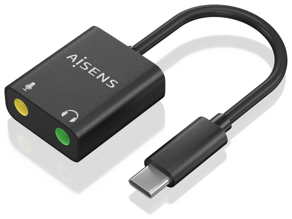 CONVERSOR AISENS USB-C A AUDIO 48KHZ USB-C/M-2XJACK 3.5/H 10CM